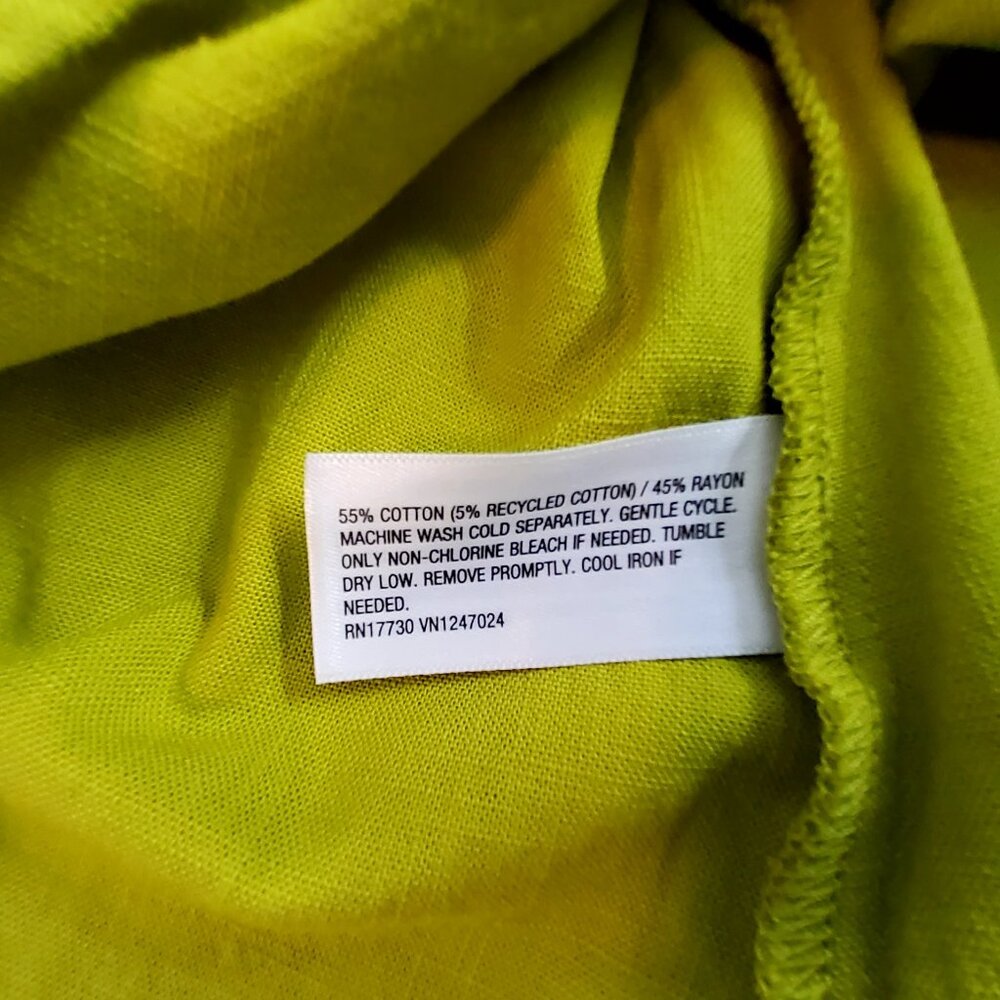 A New Day Lime Green Mini Skirt Elastic Waist Medium Size Cotton & Rayon Blend - Picture 9 of 10